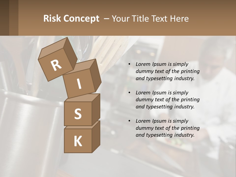 A Man In A Kitchen Preparing Food On A Plate PowerPoint Template