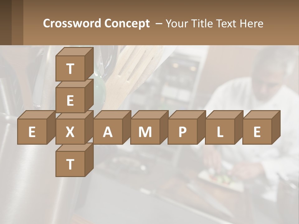 A Man In A Kitchen Preparing Food On A Plate PowerPoint Template