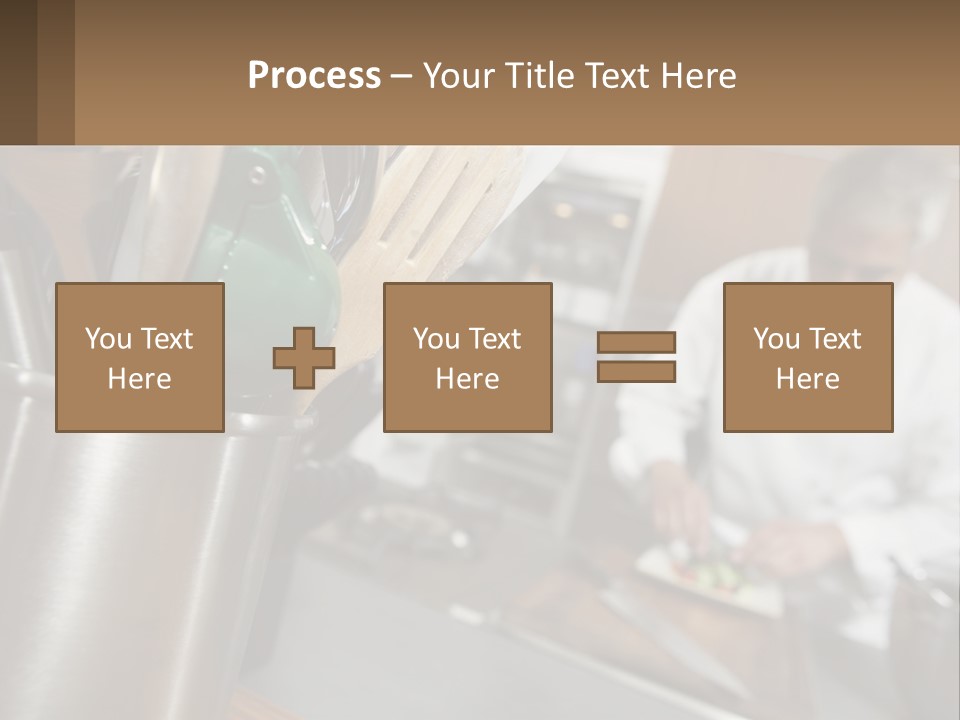 A Man In A Kitchen Preparing Food On A Plate PowerPoint Template