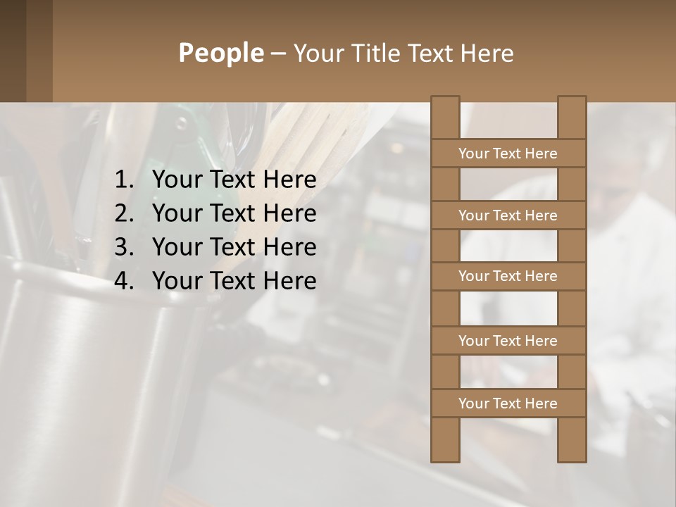 A Man In A Kitchen Preparing Food On A Plate PowerPoint Template