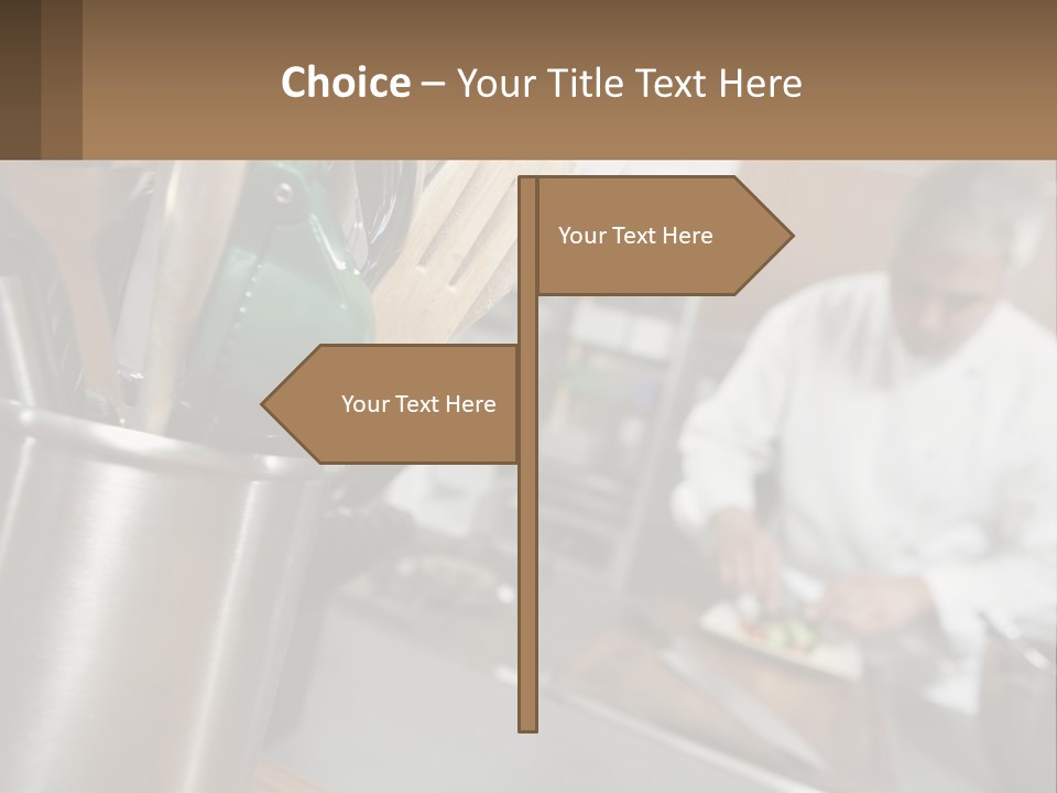 A Man In A Kitchen Preparing Food On A Plate PowerPoint Template