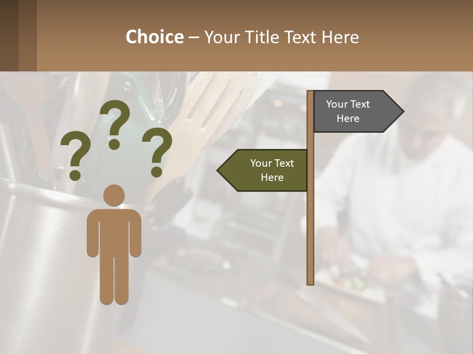 A Man In A Kitchen Preparing Food On A Plate PowerPoint Template