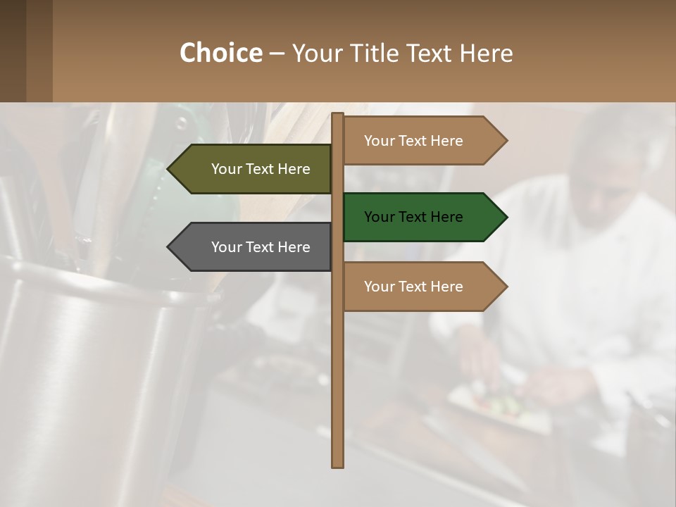 A Man In A Kitchen Preparing Food On A Plate PowerPoint Template