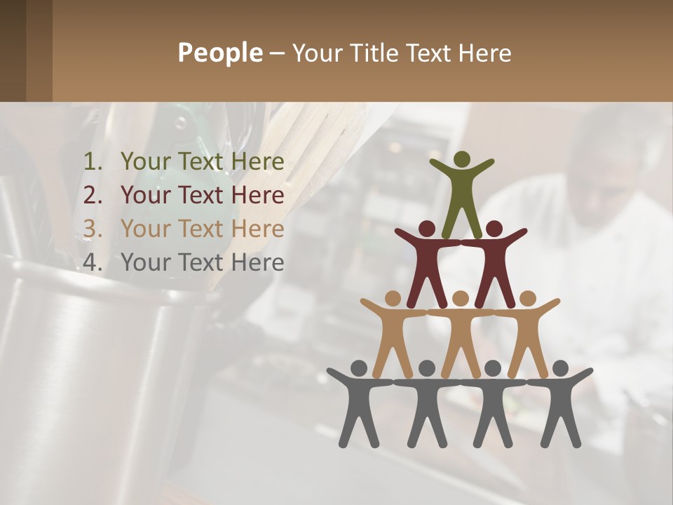 A Man In A Kitchen Preparing Food On A Plate PowerPoint Template