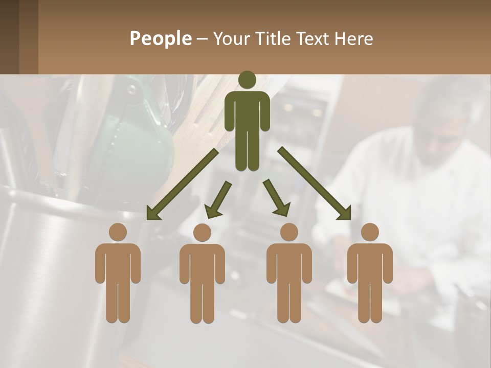 A Man In A Kitchen Preparing Food On A Plate PowerPoint Template