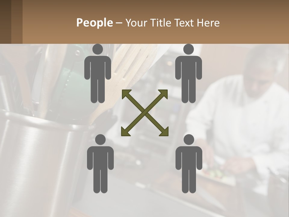 A Man In A Kitchen Preparing Food On A Plate PowerPoint Template