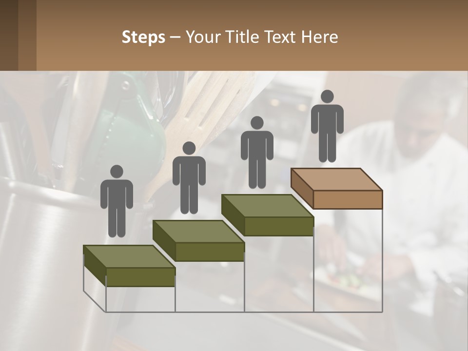 A Man In A Kitchen Preparing Food On A Plate PowerPoint Template