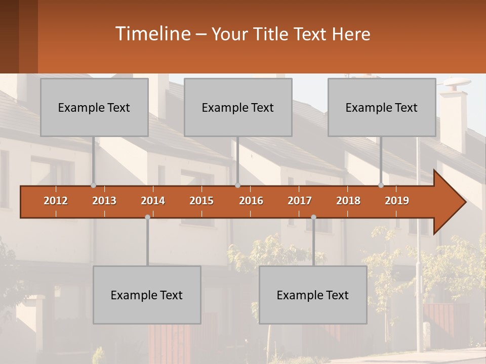 A Row Of White Houses With Brown Trim PowerPoint Template
