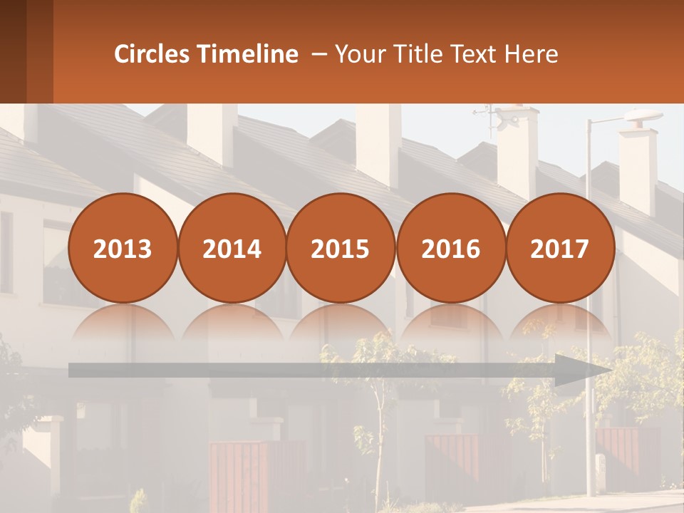 A Row Of White Houses With Brown Trim PowerPoint Template