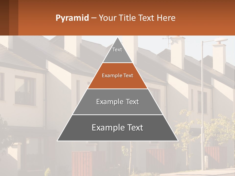 A Row Of White Houses With Brown Trim PowerPoint Template
