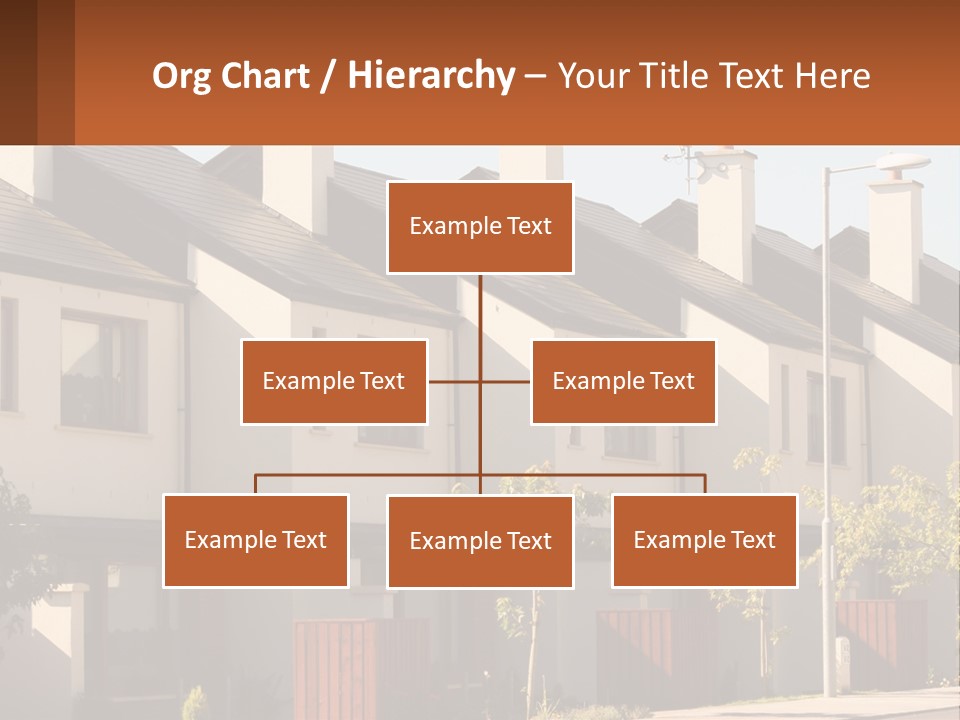 A Row Of White Houses With Brown Trim PowerPoint Template