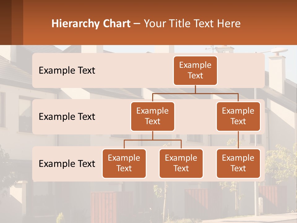 A Row Of White Houses With Brown Trim PowerPoint Template