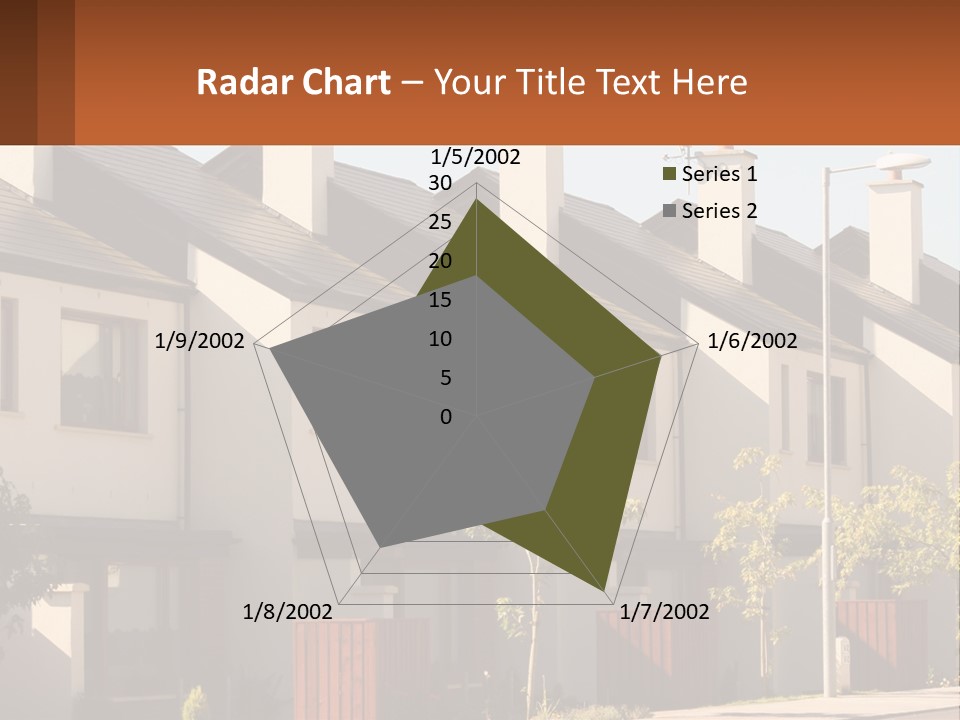 A Row Of White Houses With Brown Trim PowerPoint Template