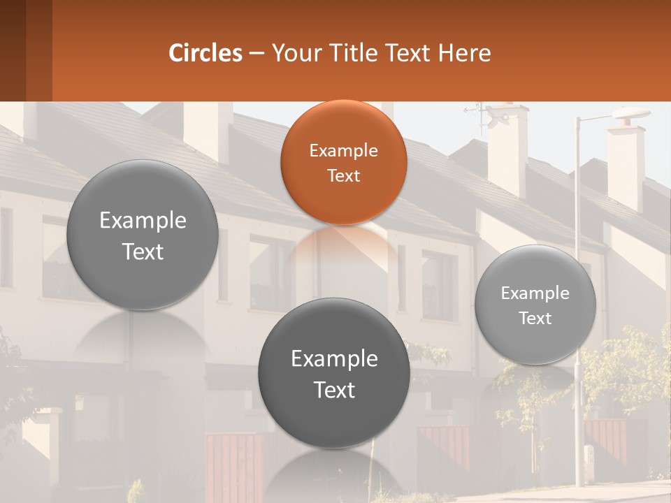 A Row Of White Houses With Brown Trim PowerPoint Template