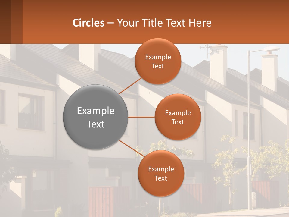 A Row Of White Houses With Brown Trim PowerPoint Template