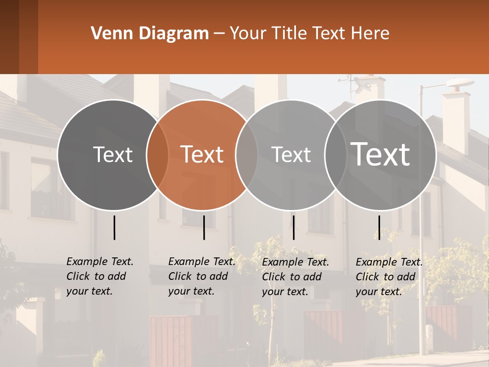 A Row Of White Houses With Brown Trim PowerPoint Template