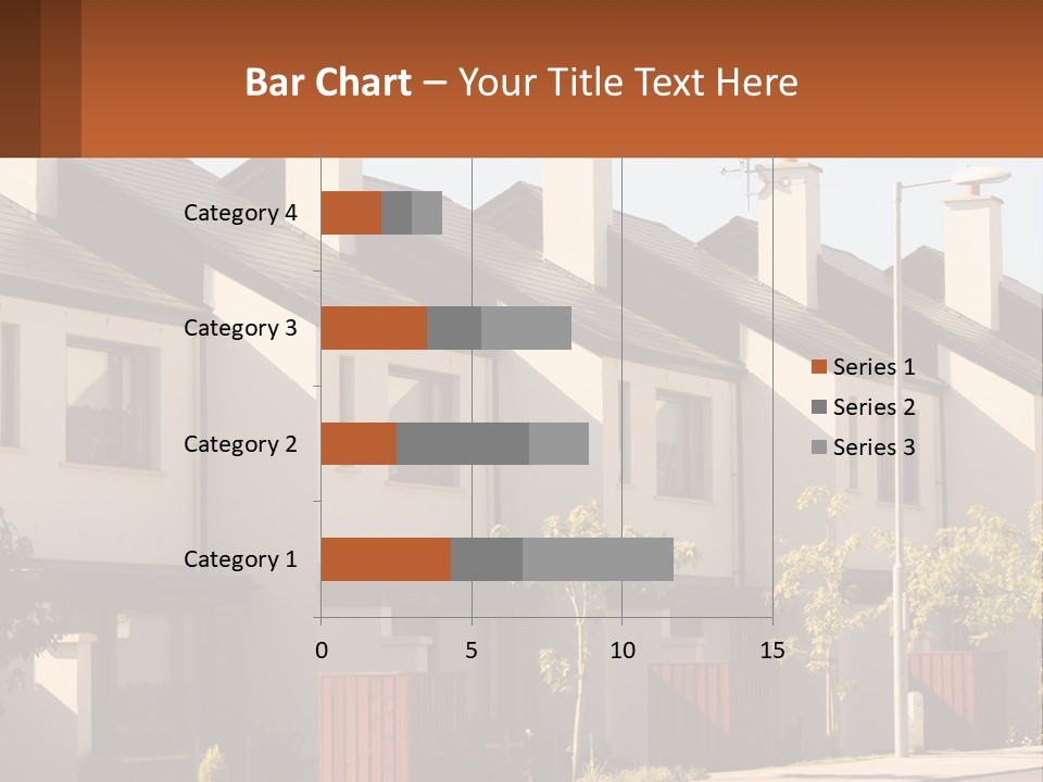 A Row Of White Houses With Brown Trim PowerPoint Template