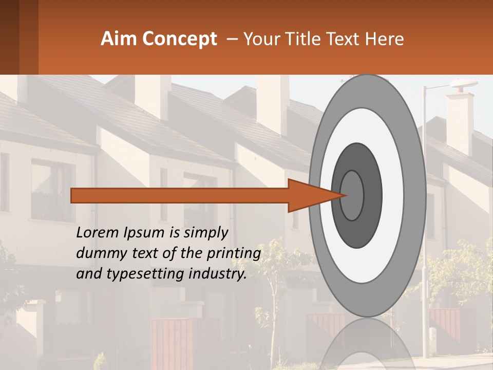 A Row Of White Houses With Brown Trim PowerPoint Template