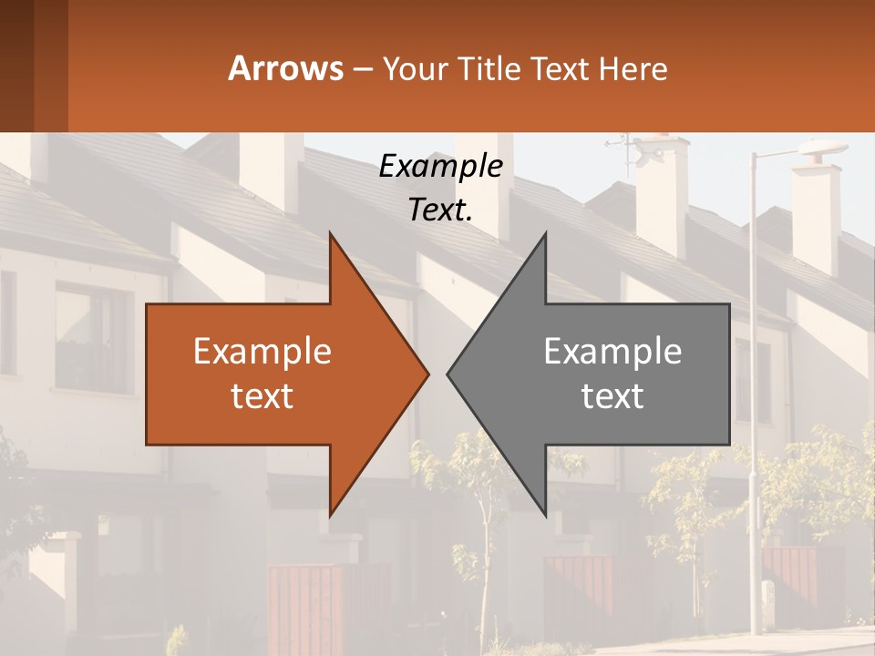 A Row Of White Houses With Brown Trim PowerPoint Template