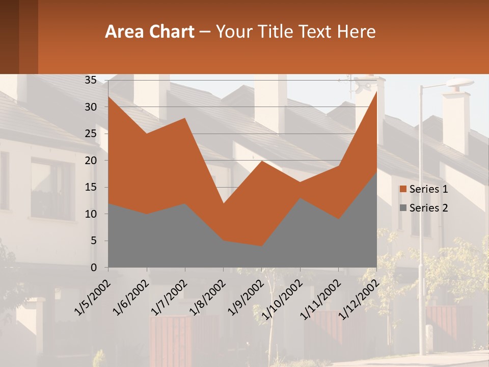 A Row Of White Houses With Brown Trim PowerPoint Template