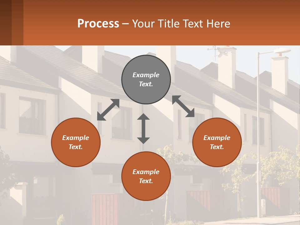 A Row Of White Houses With Brown Trim PowerPoint Template