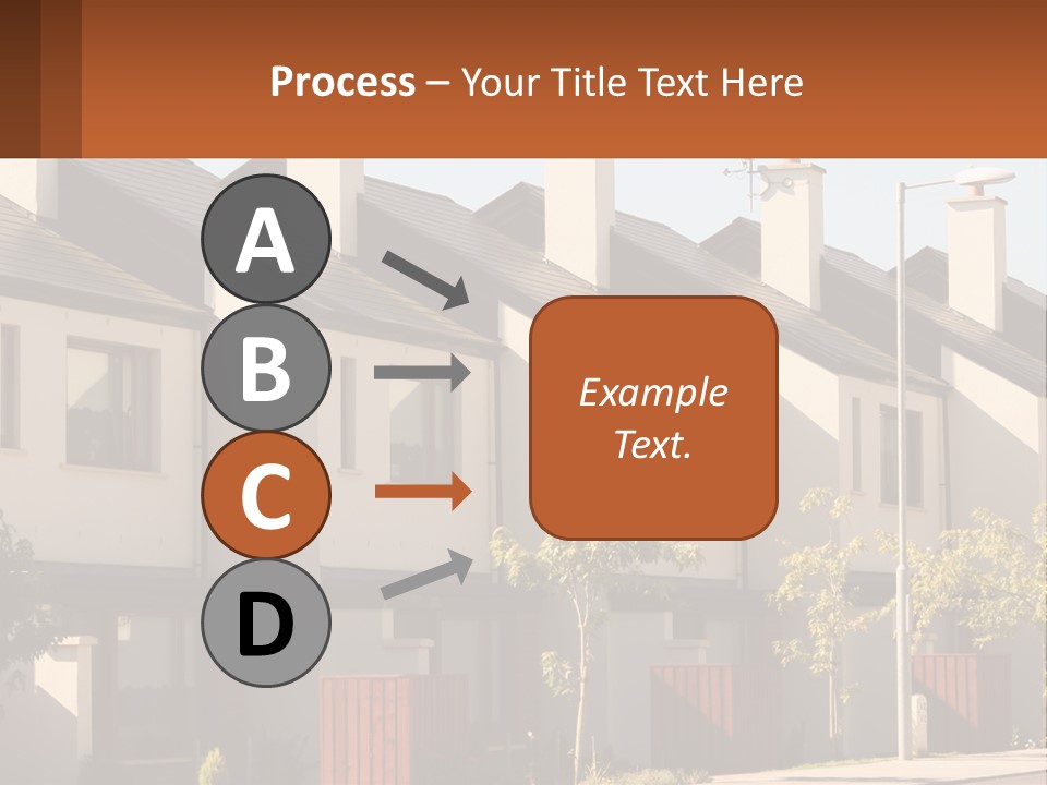 A Row Of White Houses With Brown Trim PowerPoint Template