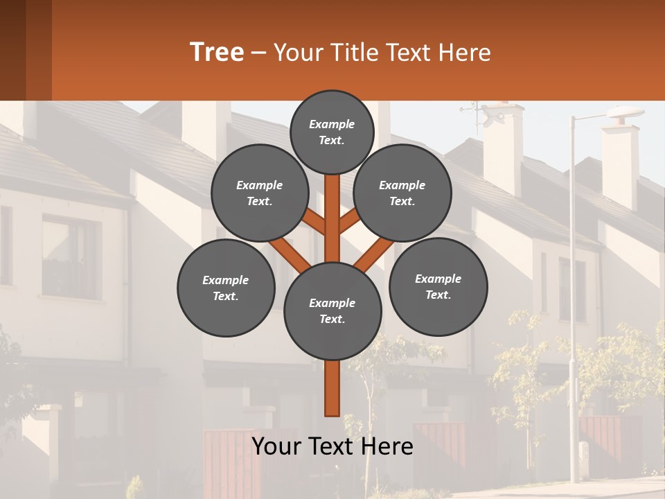 A Row Of White Houses With Brown Trim PowerPoint Template