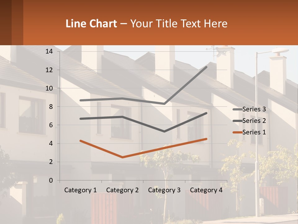 A Row Of White Houses With Brown Trim PowerPoint Template
