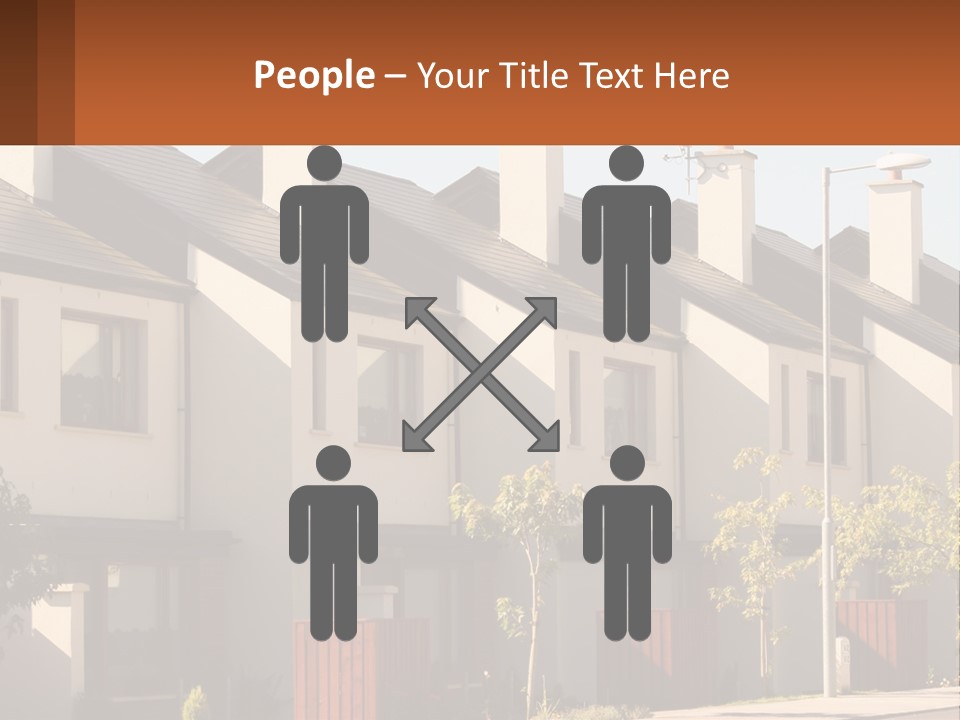 A Row Of White Houses With Brown Trim PowerPoint Template