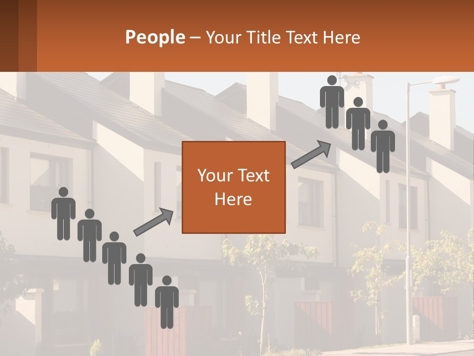 A Row Of White Houses With Brown Trim PowerPoint Template