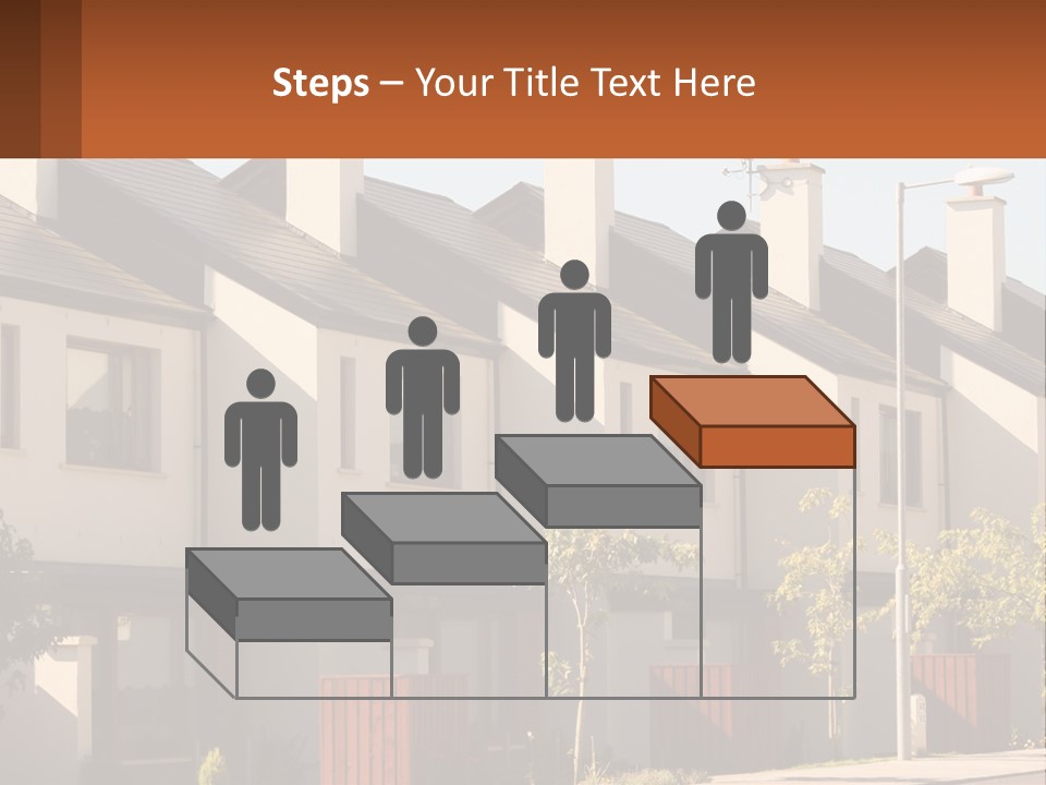 A Row Of White Houses With Brown Trim PowerPoint Template