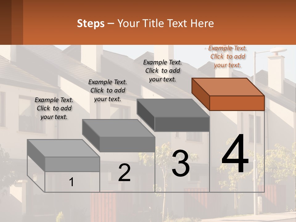A Row Of White Houses With Brown Trim PowerPoint Template