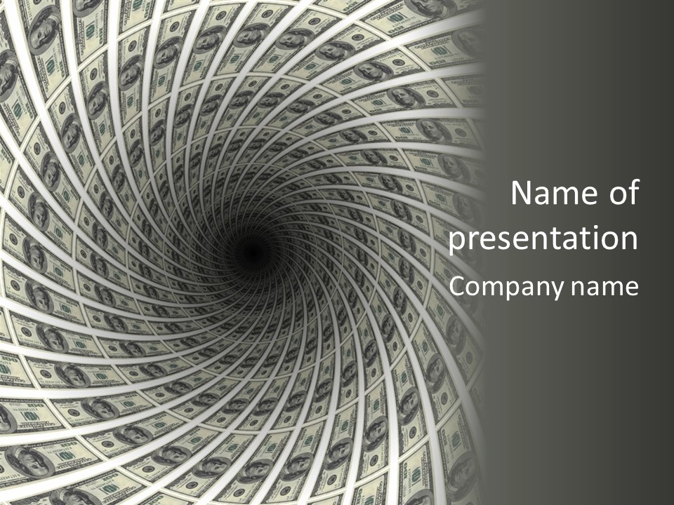 A Spiral Of Money Powerpoint Presentation PowerPoint Template