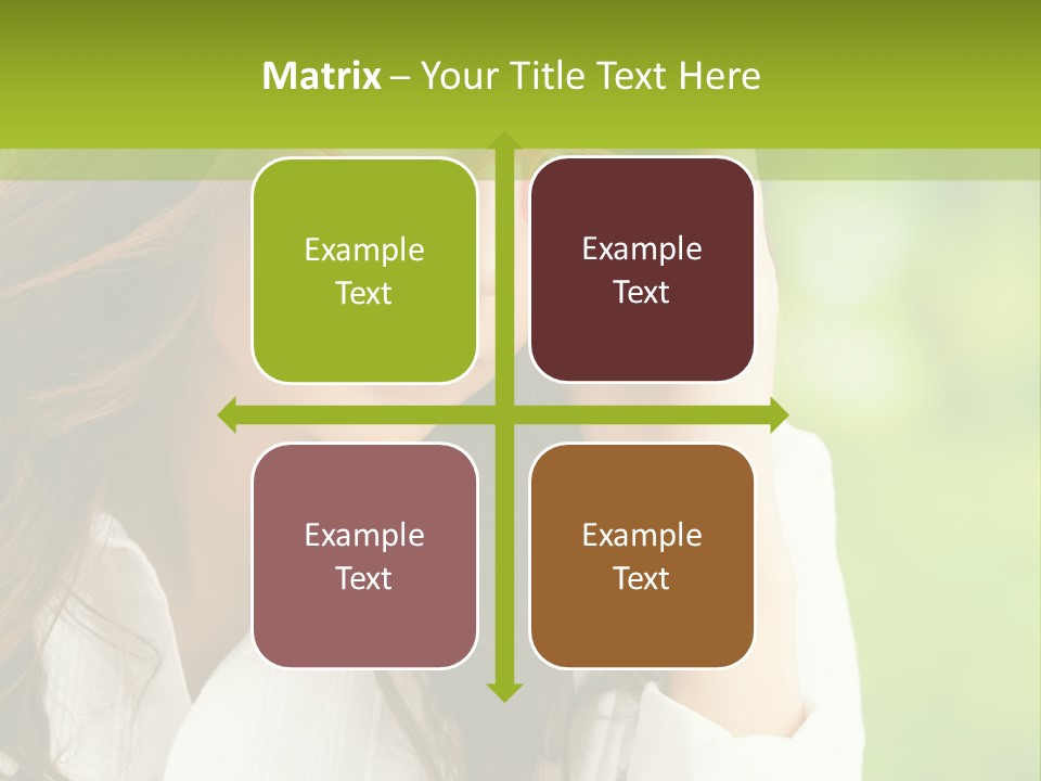 A Woman With Red Glasses Is Holding Her Head PowerPoint Template