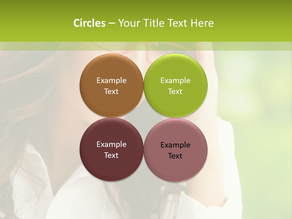 A Woman With Red Glasses Is Holding Her Head PowerPoint Template