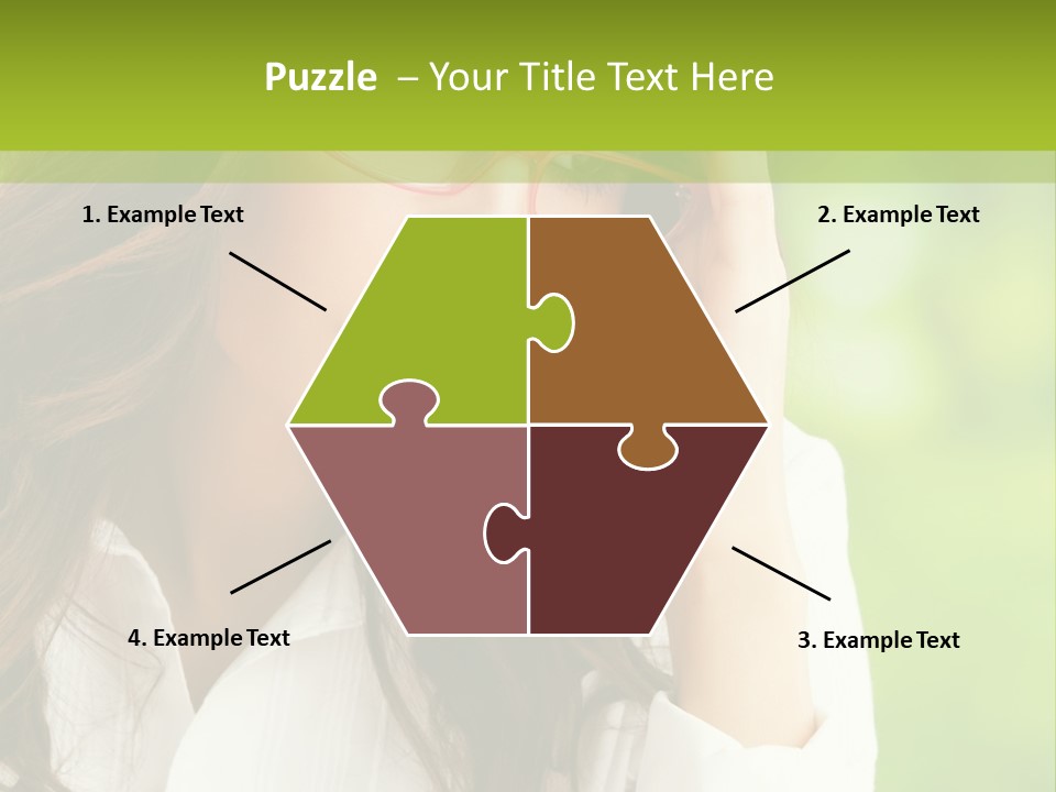 A Woman With Red Glasses Is Holding Her Head PowerPoint Template