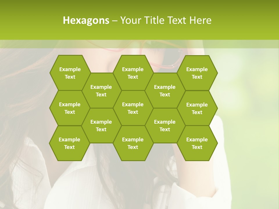 A Woman With Red Glasses Is Holding Her Head PowerPoint Template