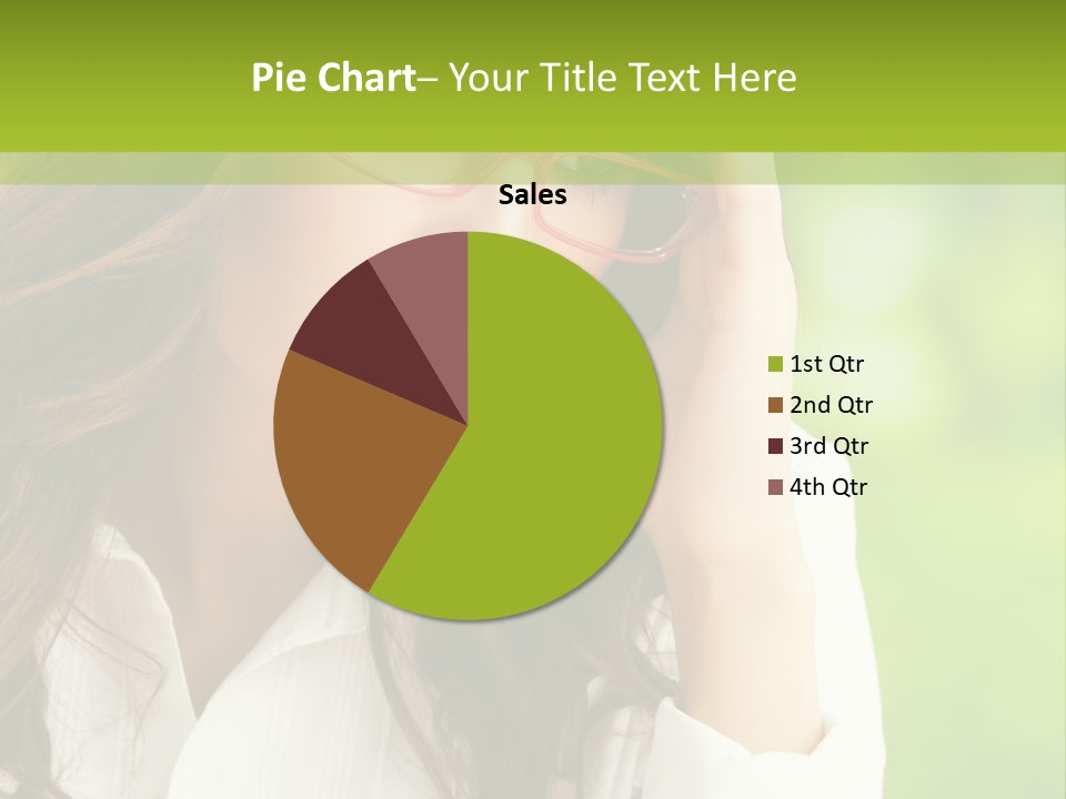 A Woman With Red Glasses Is Holding Her Head PowerPoint Template