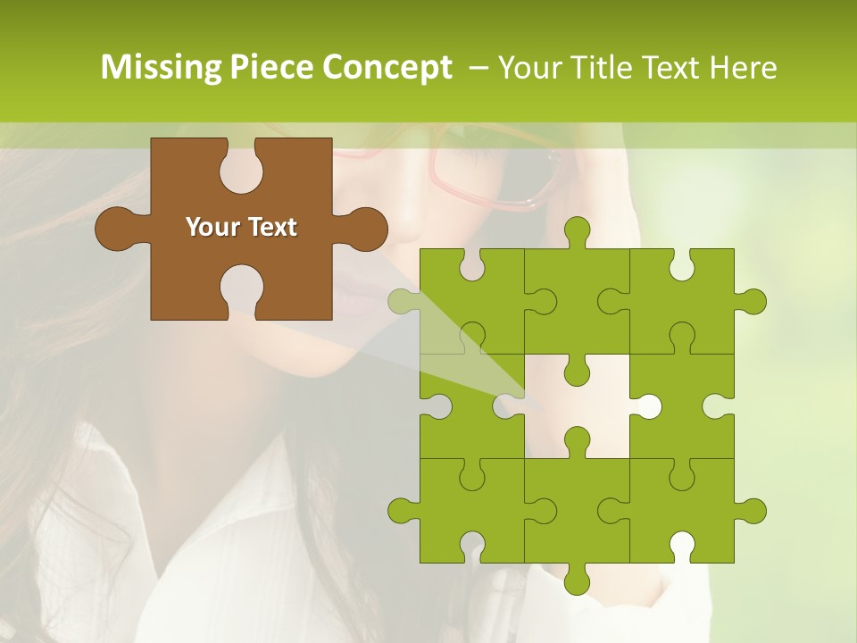 A Woman With Red Glasses Is Holding Her Head PowerPoint Template