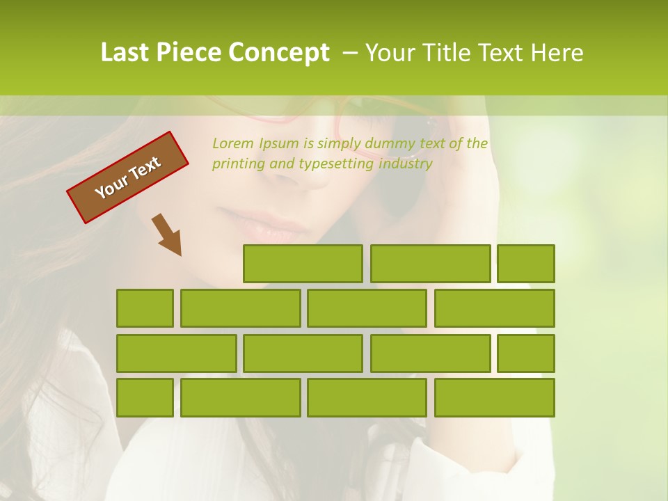 A Woman With Red Glasses Is Holding Her Head PowerPoint Template