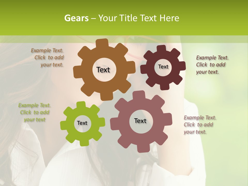 A Woman With Red Glasses Is Holding Her Head PowerPoint Template