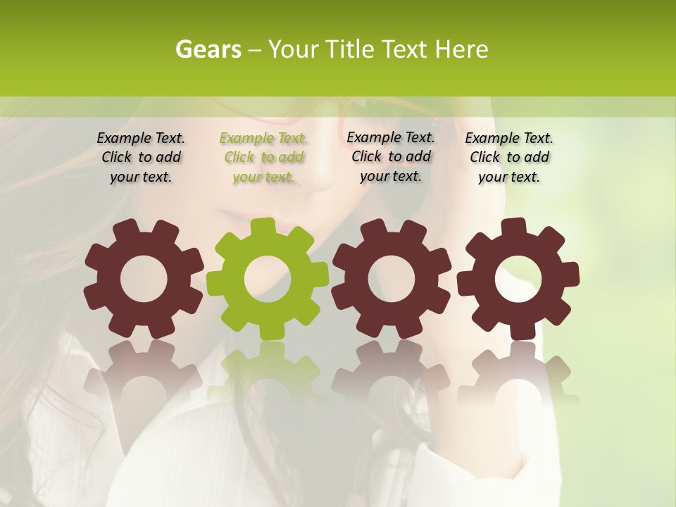 A Woman With Red Glasses Is Holding Her Head PowerPoint Template