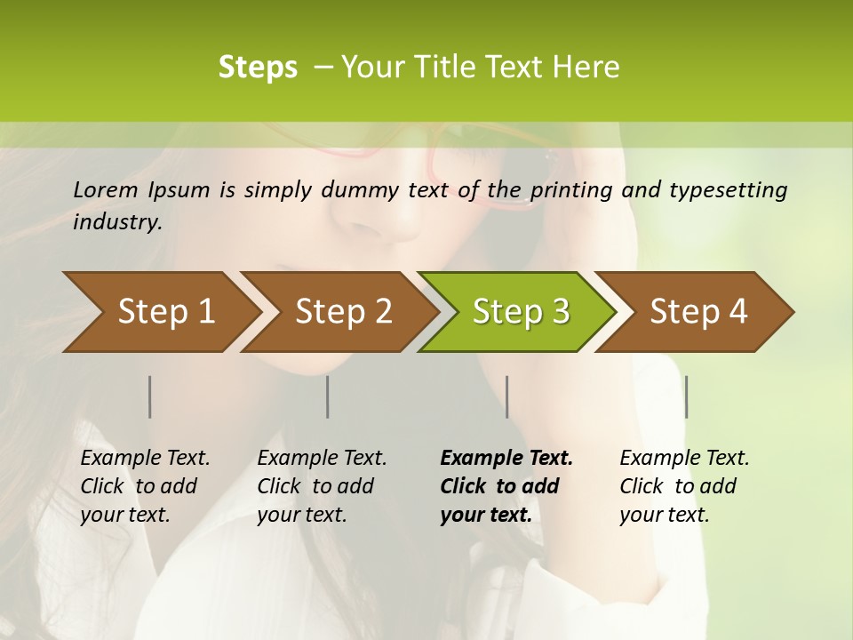 A Woman With Red Glasses Is Holding Her Head PowerPoint Template