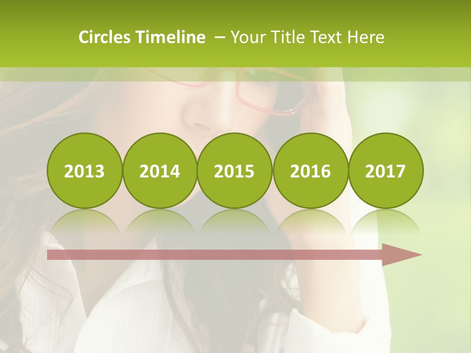 A Woman With Red Glasses Is Holding Her Head PowerPoint Template