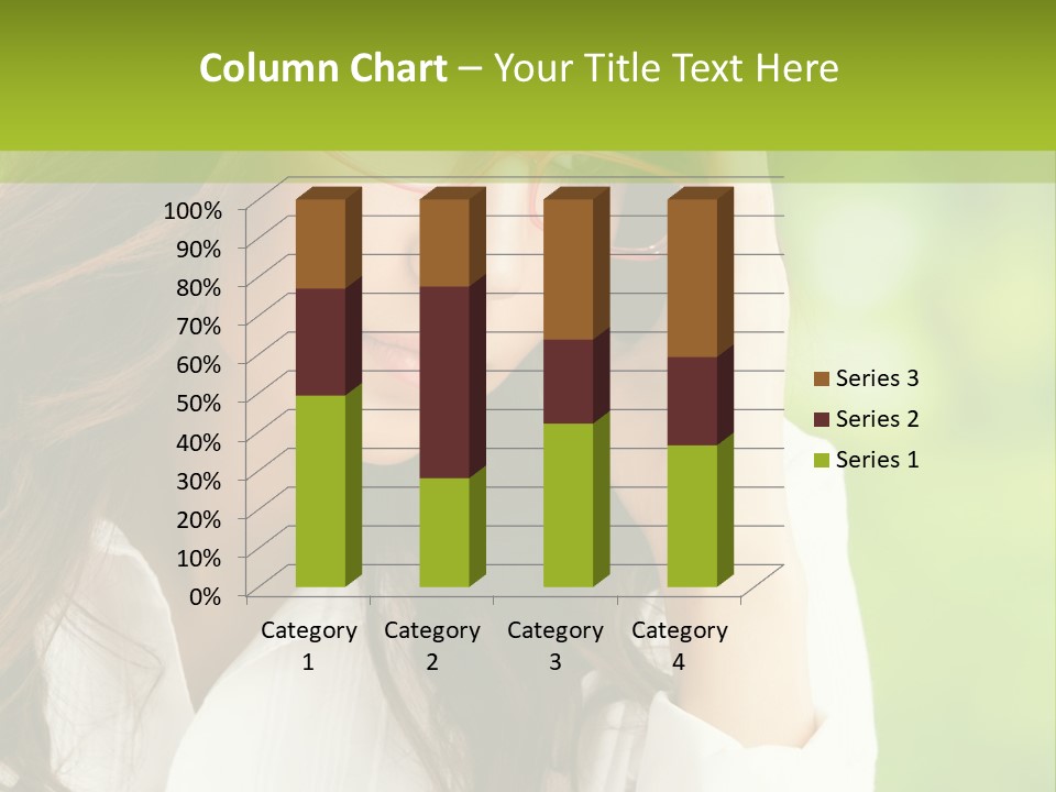 A Woman With Red Glasses Is Holding Her Head PowerPoint Template