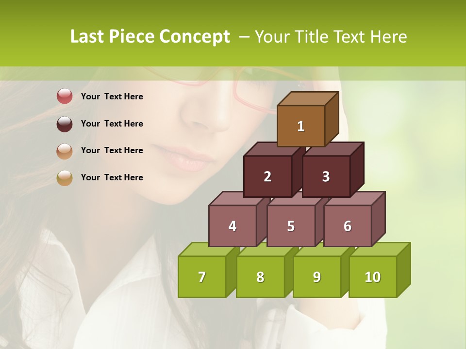 A Woman With Red Glasses Is Holding Her Head PowerPoint Template