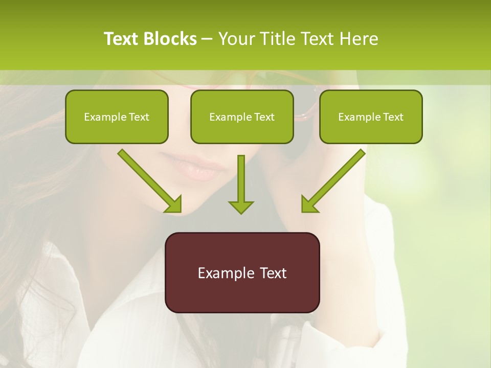 A Woman With Red Glasses Is Holding Her Head PowerPoint Template