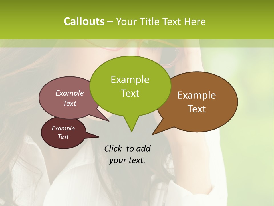 A Woman With Red Glasses Is Holding Her Head PowerPoint Template