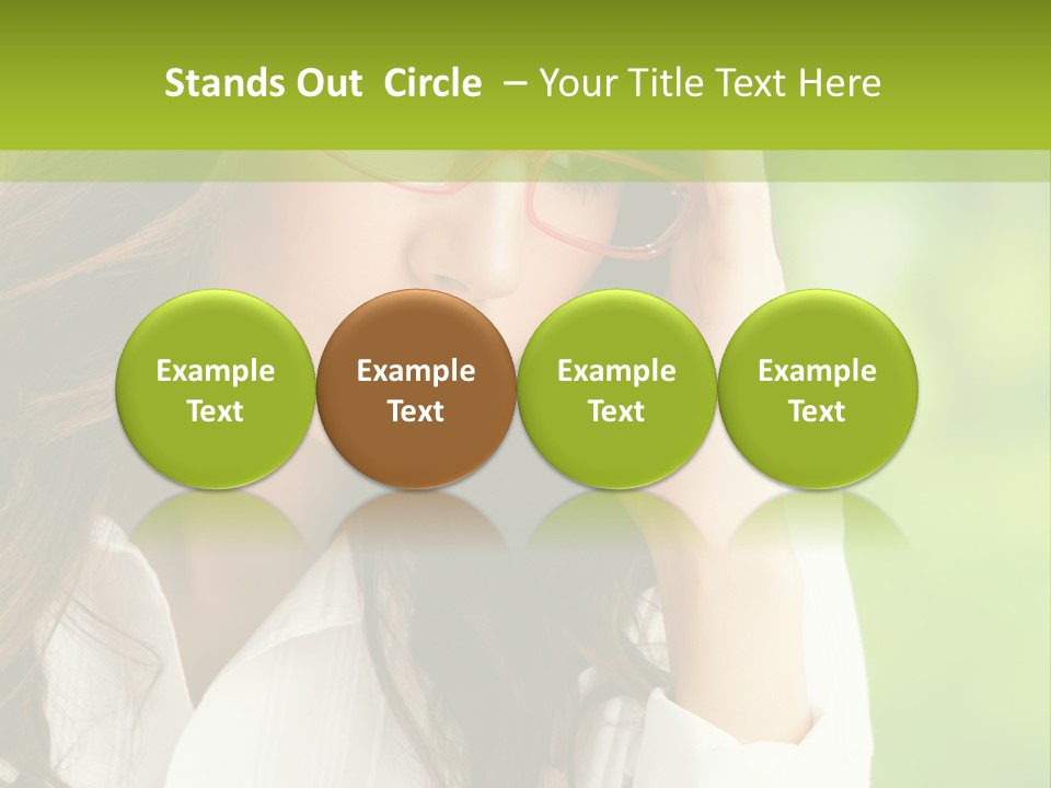 A Woman With Red Glasses Is Holding Her Head PowerPoint Template