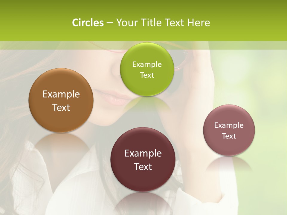 A Woman With Red Glasses Is Holding Her Head PowerPoint Template